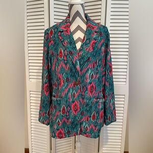 NEW - Savanna Jane Jacket - Blazer - Teal and Pink - Size: 1X